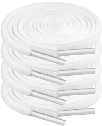 JETOP 2 Pares Cordones Planos Para Zapatillas 100CM Resistentes A Desgarros Cordones Blancos 6 mm De Ancho Cordones Zapatos Deportivas Cordones de zapatos Para Hombre Mujer Adultos Niños Correr