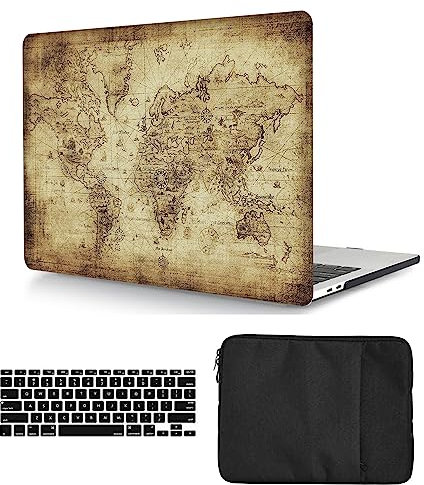 Custodia Rigida Compatibile con Macbook Air 11 pollici 2015 2014 2013 2012 2011 2010 A1370 A1465, Copertina Rigida in Plastica Protettiva e Tastiera Cover e Borsa, Mappa