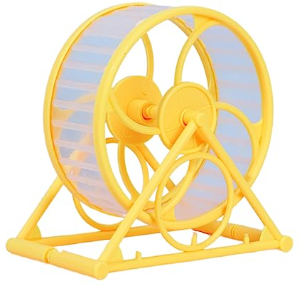 Poo4kark Hamster-übungsräder, Training, Indoor-sportspielzeug, Hamster-laufräder für Hamster, rennmäuse, mäuse oder andere kleine Tiere zubehör für hamsterkäfig (Yellow, One Size)