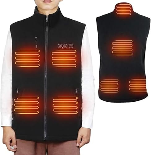 ARRIS Heated Vest for Men Petite & Big Kids, Size Adjustable Electrical Warm Fleece Gilet for Outdoor Camping Hunting Hiking Golf