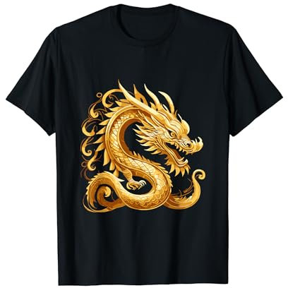 Nouvel An chinois Dragon Rouge Or Zodiaque Printemps Festival Luna T-Shirt