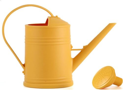 Yeehliny Gießkanne 2 Liter - Klein Indoor Zimmerpflanzen Kunststoff Gartengießkanne Mit Abnehmbarer Brause - Pflanzengießkanne Blumengießkanne Dekogießkanne (Gelb)