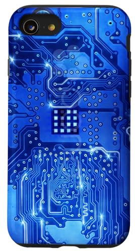 Coque pour iPhone SE (2020) / 7 / 8 Carte mère bleue pour ordinateur