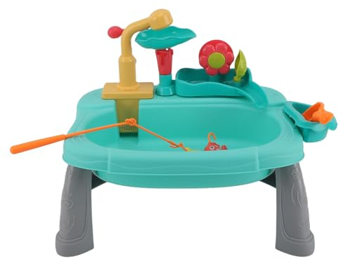 Srliya Juguetes Electrónicos para Lavavajillas Grifo Giratorio Circulación Automática de Agua Fregadero de Cocina Educativo Juguetes con Patas de Mesa Extraíbles para Niños
