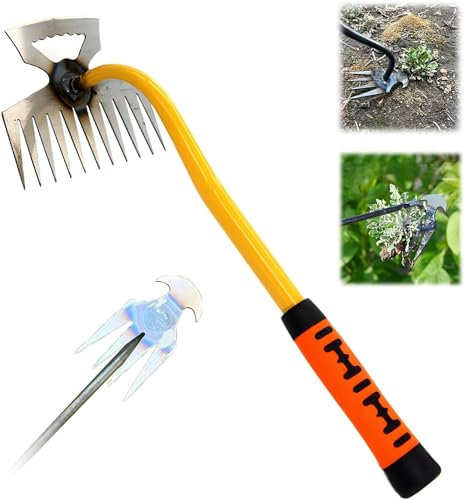 EHOTER Outil De Désherbage Manuel Outil D'Extraction Désherbeur à Main Désherbage Rapid Outil De Jardinage pour Désherber Planter des Légumes des Fleurs Creuser Élager (A)