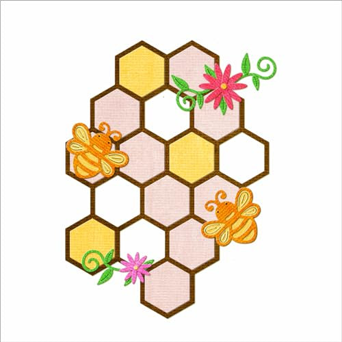 XMZZMX Sechseckige Bienen-Metall-Stanzformen für Kartenherstellung, Papierprägestanz-Set, Vorlagen, Aufbewahrungstaschen, Zubehör, Fotorahmen, Album, DIY, Scrapbooking, Schablonen-Sets