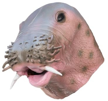 Walross Maske aus Latex - realistische Tiermaske als Verkleidung für Halloween, Karneval & Motto-Party