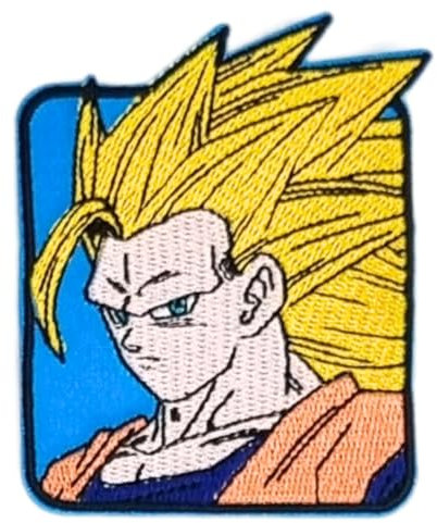 Comercial Mercera, Aufnäher Patches, Dragonball Z, Sayayin Goku - Charakter, Aufnäher Ideal für Mützen, Jacken, T-Shirts oder Schultaschen, 100% Polyester, 8x6 Zentimeter