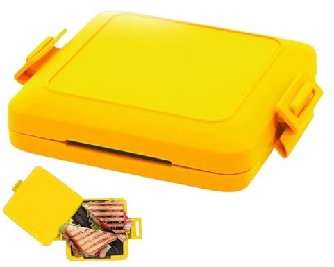 Microwave Toastie Maker, Microwave Toasted Sandwich Maker with Adjustable Silicone Straps, No Electricity, Wireless, Kitchen Tool for Toastie, Panini (yellow)
