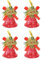 Weihnachts Glocken Weihnachtsglocke 4 Stück Kunststoff Klein Bell Glocken Deko Weihnachtsdeko Weihnachtsbaum Girlande Weihnachtsbaumschmuck (Rot)