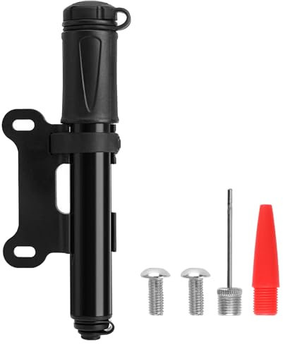 Mini Bike Pump Portable Bicycle Tyre Pump Premium Edition Fits Presta and Schrader Valves High Pressure Psi for Road and Mountain Bmx Bikes Charging Basket Cycling Accessories