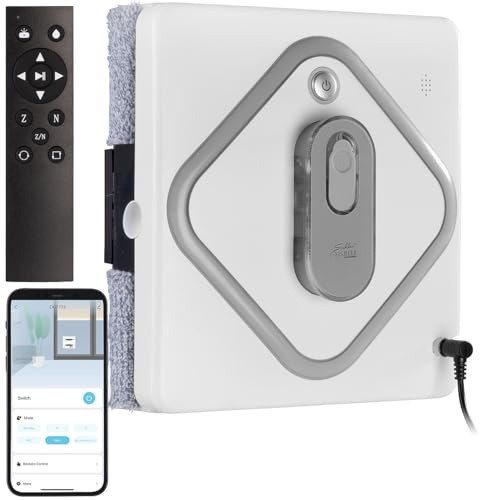 Sichler Haushaltsgeräte Fensterroboter: Profi WLAN Fensterputzroboter, Motorrollen, 3 Sprühköpfe, Remote, App (Fensterputzer Roboter, Fensterroboter für Wintergarten, Küche)