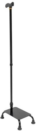 Treppensteig Hilfsstock,Treppensteigstock Treppensteiger-Gehstock-Aufzüge,Treppenlift Hilfe Höhenverstellbar 85-105cm,mit Gummifüße,verhindern bis 150kg Vierfuß-Gehhilfe,Schwarz