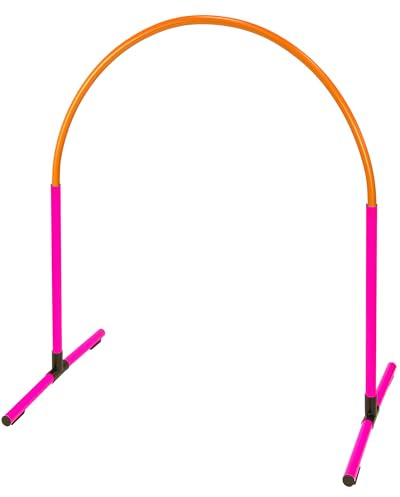 SPORTIKEL24 Hoopers Hoop – wetterfest, VDH-konform & farbig – mit Stecksystem für sicheres Hundetraining – aus robustem Kunststoff – Flexibler Hundesport-Reifen mit Stecksystem – Pink/Orange