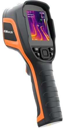 Elitech TIC-210 Telecamera Termica, Risoluzione IR 256×192, Telecamera Visibile 2MP, Display LCD 3.5, Registrazione Video in Tempo Reale, Ricarica USB-C, IP54 per Ispezione Elettrica, CVC e Edificio