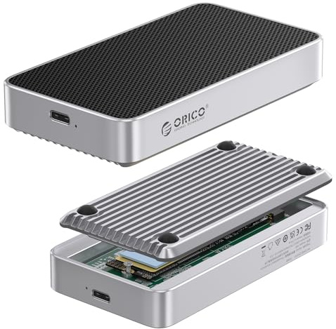 ORICO Caja SSD M.2 NVMe de 80 Gbps, sistema de refrigeración silencioso sin ventilador, compatible con Thunderbolt 5/4/3/USB4, soporta M.2 NVMe M-Key 2280 SSD, para usuarios con Mac/PC de alto
