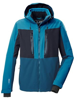 killtec Herren Skijacke/Funktionsjacke mit abzipbarer Kapuze und Schneefang KSW 48 MN SKI JCKT, mittelblau, 5XL, 43437-000