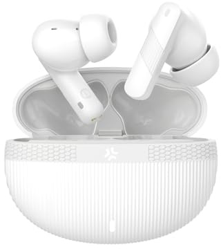 Celly - Auricolari True Wireless con Cancellazione Attiva Rumore (ANC), Microfono HD e Custodia di Ricarica, Colore Bianco