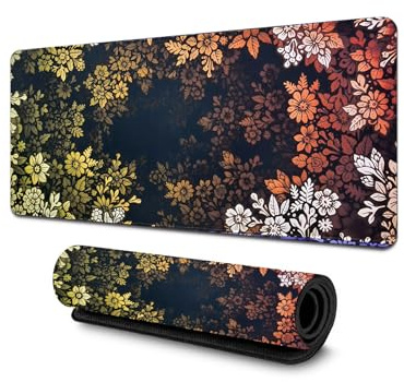 APMGONT Large Gaming Mouse Pad (800x300mm) Non Slip Mouse Pad Japanese Keyboard Mat Gaming Keyboard Mousepad with Rubber Base for Desk, Laptop, Home, Office (Yellow-orange mix)