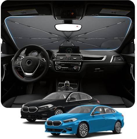 [2026 Actualización] BSTW Compatible con BMW 1 Serie F20 F40 y 2 Serie F22 F44 Parasol para Parabrisas, Parasol Plegable Automático Diseño con Cordón, Protector Solar y Protección UV