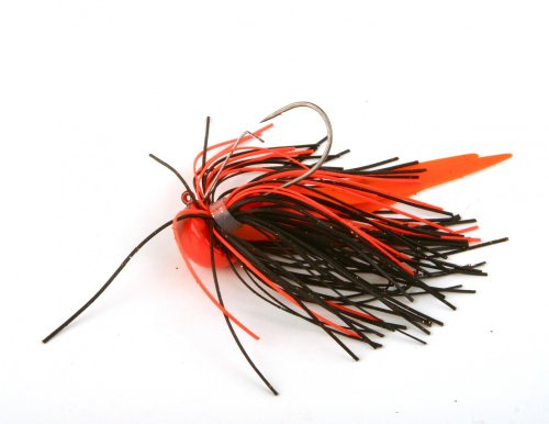 Fox Rage Lipstick Skirted Jigs Jigköpfe Fransen Köder, Farbe:Black/Orange;Gewicht:7g;Größe:4/0