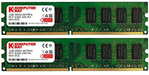 Komputerbay 2GB 2X 1GB DDR2 667MHz PC2-5300 PC2-5400 DDR2 667 (240 PIN) DIMM Memoria Desktop CL 5