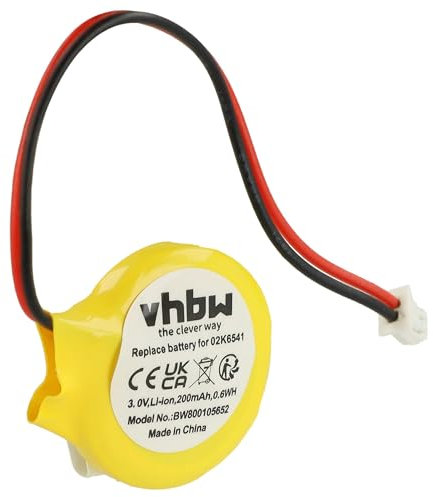 vhbw Pile BIOS Ordinateur Portable Compatible avec HP Pavilion dv6109OM, Pavilion dv6109TX, Pavilion dv6110br, Pavilion dv6110CA (200mAh, 3V, Li-ION)