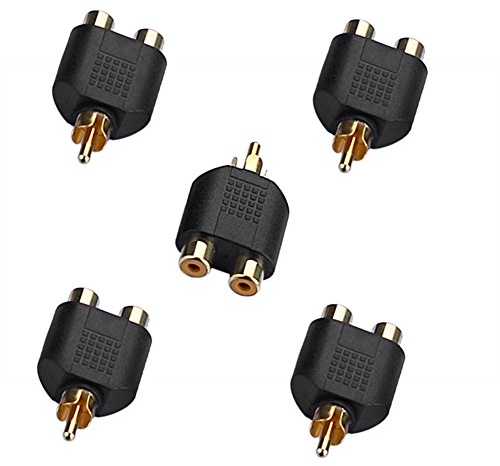 SIENOC 5 Piezas 1 RCA Macho a 2 RCA Hembra Y Splitter AV Audio Adaptador