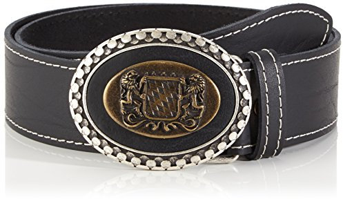 Werner Trachten Unisex Gürtel Trachtengürtel, Schwarz (Schwarz Rugato 301), 80 cm