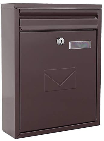 Profirst Briefkasten Mail PM 250 Stahl braun Zylinderschloss mit 2 Schlüssel beidseitiger Einwurf Namensschildhalter inkl. Befestigungsmaterial