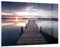 ARTTOR Wandbilder Dekoration Wohnzimmer Fußgängerbrücke See Sonnenuntergang Abend Bilder auf Glas 120x80cm Glasbild Schlafzimmer Küche Deko Wand Kunstdruck Art Groß XXL Wanddeko Modern GAA120x80-2635
