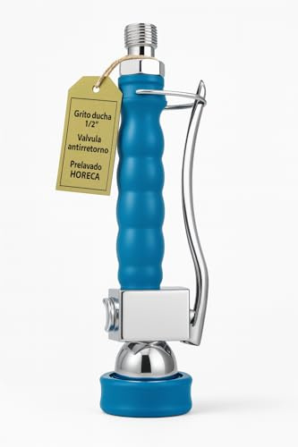CubetasGastronorm ® Grifo Ducha 1/2 Modelo Deluxe 1316157 Mango Antideslizante Acero Inox Válvula Antirretorno Ahorro Agua Prelavado Fregadero Hostelería Hoteles Cocinas Industriales SAT A+