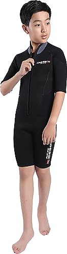 Cressi Endurance Shorty Junior 5mm Monoshort sin Capucha en Neopreno de 3mm, Niños, Negro, S/10-12 Y