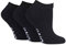 IOMI - 3 Pairs Extra Wide Cushioned Cotton Rich Trainer Diabetic Socks for Swollen Feet and Ankles (9-11 UK, Black (Trainer))