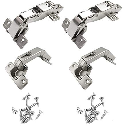LOOTICH 135 Grado Cerniera Angolare e 165 Grado Battuta Esterna Cerniere con Ammortizzatore Integrato per Porta Pieghevole Cerniere Speciali per Armadio Mobili Porte Ante d'Angolo 4 Pezzi