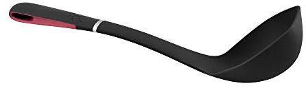 Jata AC1 - Cazo de Nylon, Mango Ergonómico Silicona, Antideslizante, Apto Lavavajillas, Resistencia 240°, Negro