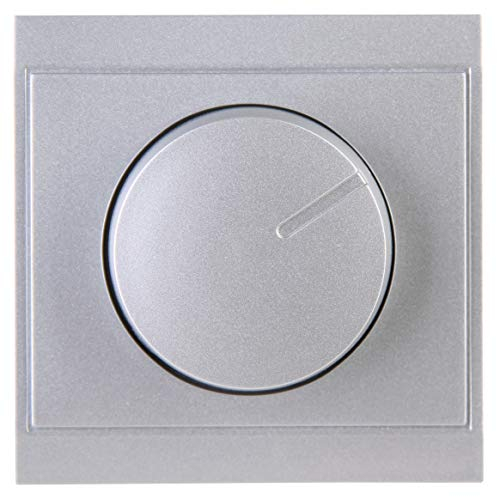 Kopp Malta silber, Druck-Wechsel-Schalter, Kombigerät, LED-Dimmer, für Glüh-Lampen, 230V Halogenlampen, Phasenanschnitt, 843020085