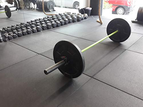Cannons UK 20mm Flatline 1m x 1m x 20mm Commercial Rubber Gym Flooring Garage (1 square metre) Black
