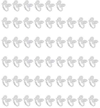50 Pcs Butterfly Clear Nail Practice Polish Uv Gel Colour Display Art Diy Ring Style Tips Nail Chart Ring Manicure Makeup Fake Tip Gel Color Display Tool