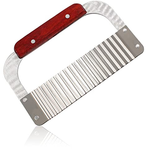 Zorveiio Stainless Steel Potato Cutter Wavy Chopper Knife, Potato Crinkle Cutter Crinkle Cutting Knife Wavy Chopper Cutter Wavy Cutter for Veggies Fruit Vegetable Carrot Onion Potato
