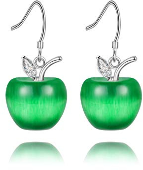 Uloveido Niedliche Mode Obst Apfel Ohrringe für Mädchen Frauen Weihnachten Geburtstag Schmuck Geschenk, Zirkonia, zirkonia,