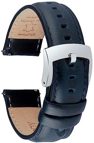OTTOODY Leder Uhrenarmbänder 18mm 19mm 20mm 21mm 22mm Armband, Schnellverschluß Eleganten Leder Uhrenarmband für Herren und Damen, Hochwertige Ersatz Leder Armband für Uhr und Smartwatch