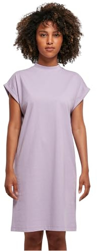 Build Your Brand Damen Kleid Ladies Turtle Extended Shoulder Dress, Farbe Lilac, Größe XS