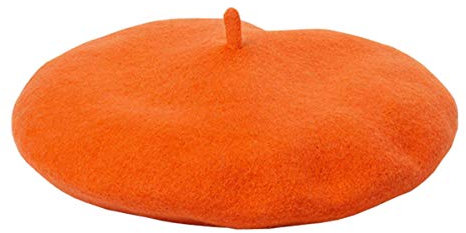 JOYHY Herren Unifarbe Wolle Künstler Französischer Baskenmütze Barette Hut Orange