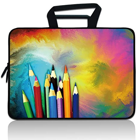 7-9 inch Tablet Sleeve, Evecase 7~8 inch Tablet Ultra-Portable,Neoprene Zipper Carrying Sleeve Case Bag Compatible with 7 8 8.5 8.9 9 Apple iPad Mini, Samsung Galaxy Tab,Google, Acer (Pencils)