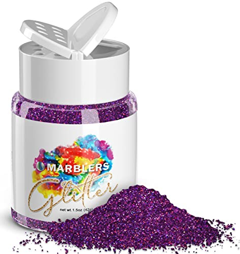 MARBLERS Holographic Glitter [Holo Magenta] 1.5oz (42g) | Fine | Non-Toxic, Vegan, Cruelty-Free | Face, Body, Eyeshadow, Hair, Festival, Party Makeup | Nail Art, Polish | Resin, Tumbler, Slime, Craft