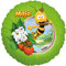 Party Factory `die Biene Maja´ Folienballon, Ø45cm, grün, Willi die Biene auf der Klatschmohnwiese, Heliumballon zum Kindergeburtstag