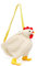 NEEVAS Umhängetasche für Damen, niedliches Cartoon-Plüsch-Huhn, lässige Tasche für Mädchen, weiß, Medium