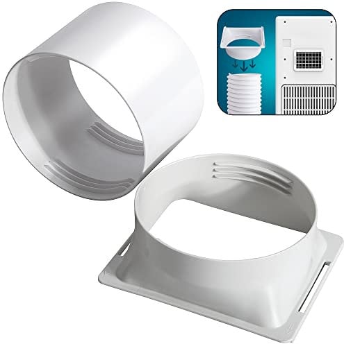 DECOHS 5.9 Inch Portable Air Conditioner Exhaust Hose Coupler Mobile Air Conditioning Accessories for AC Exhaust Hose Coupler Extension (White Square)