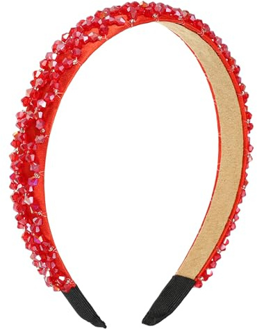 VOCOSTE Bandeau Strass Rouge 1pc Pour Femmes Fêtes Mariage Faux Cristal